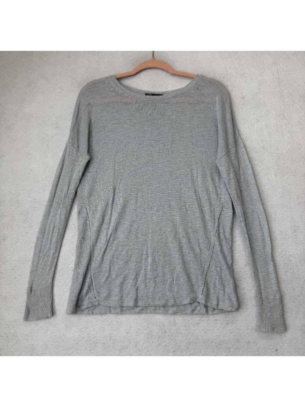 Vince Sweater Womens XS Gray Crew Neck Long Sleeve Lightweight Knit Pullover